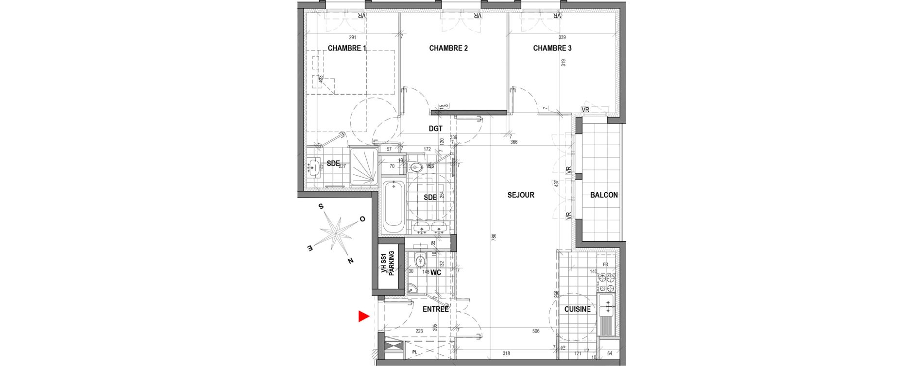 Appartement T4 de 82,88 m2 &agrave; Garches Garches buzenval
