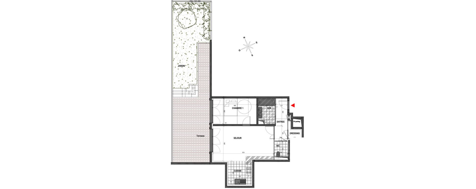 Appartement T2 de 58,23 m2 &agrave; Garches Garches buzenval