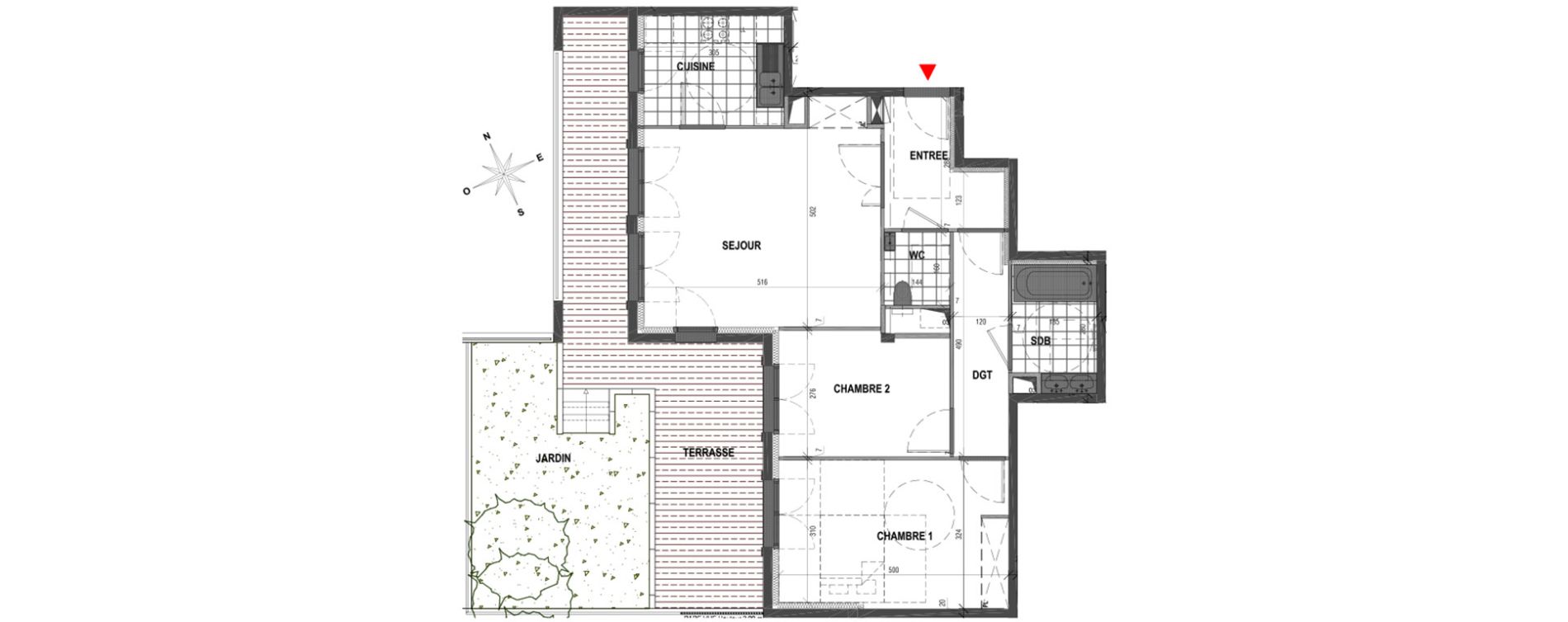 Appartement T3 de 75,36 m2 &agrave; Garches Garches buzenval