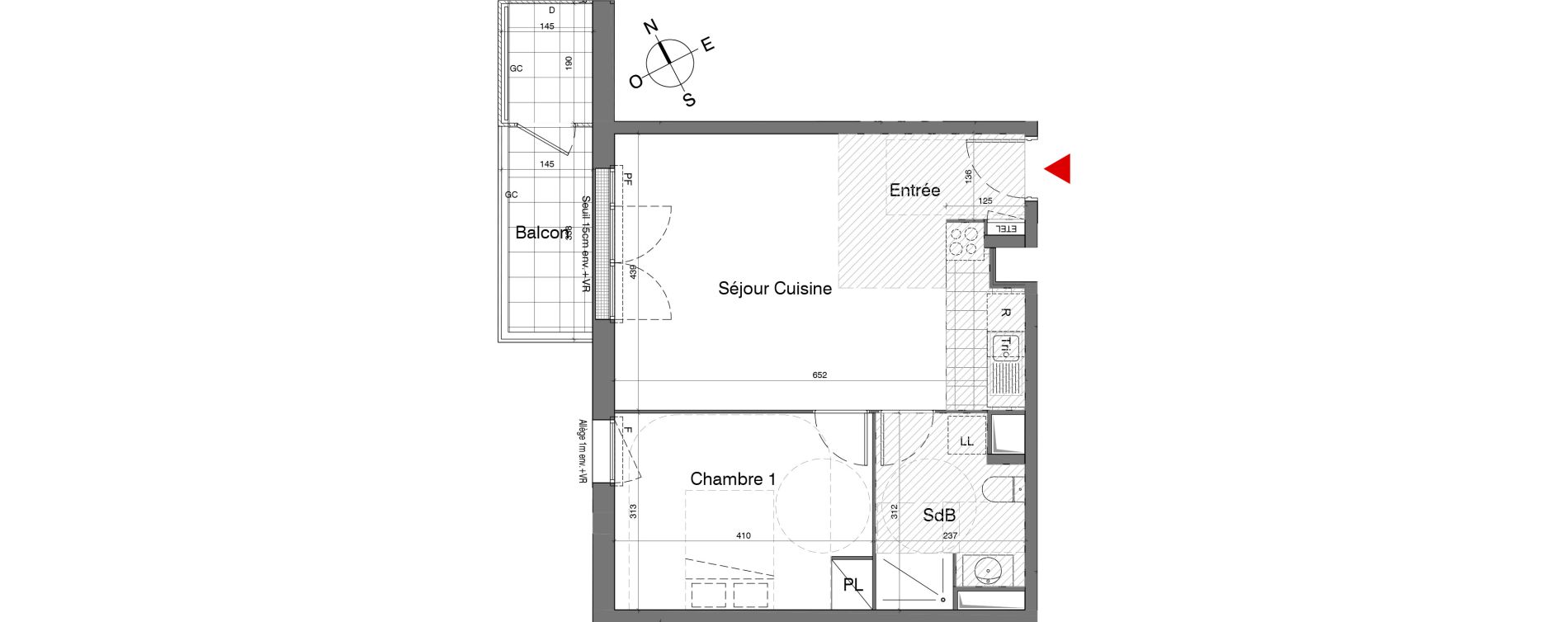 Appartement T2 de 47,20 m2 &agrave; Gennevilliers Village chandon