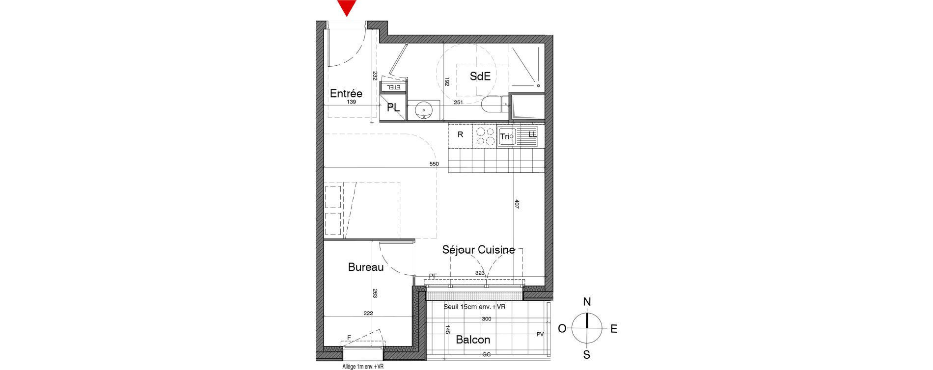 Appartement T1 de 35,20 m2 &agrave; Gennevilliers Village chandon