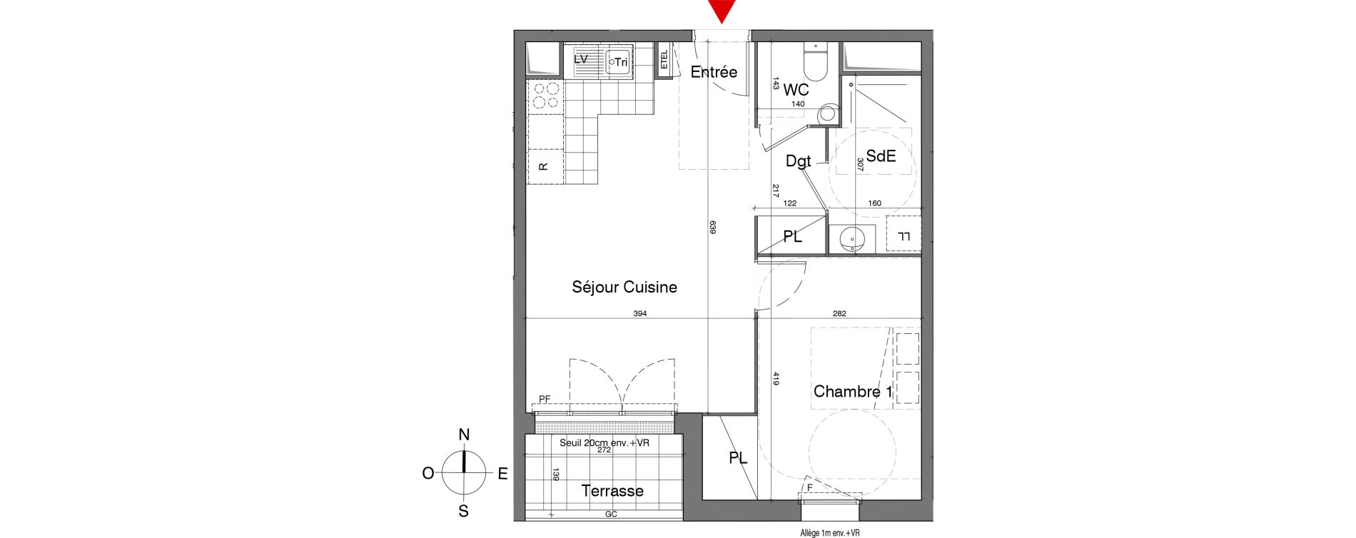 Appartement T2 de 46,90 m2 &agrave; Gennevilliers Village chandon