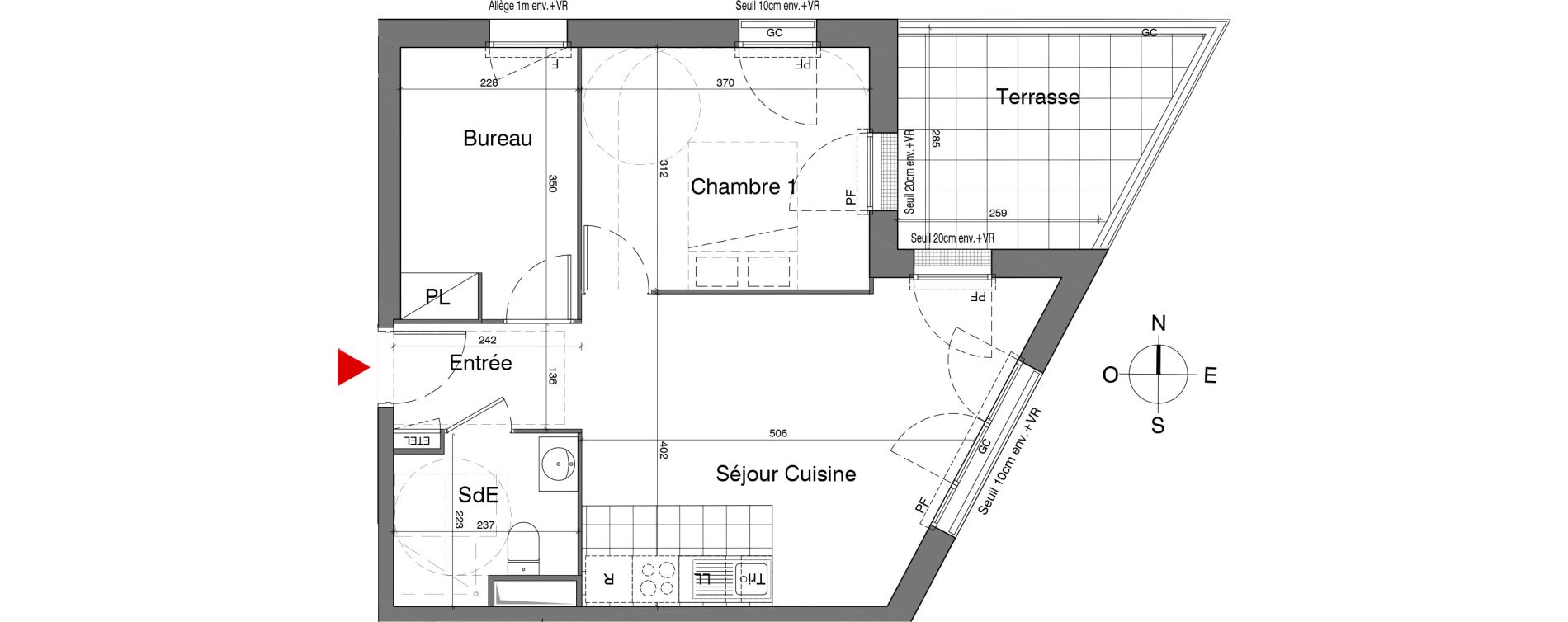 Appartement T2 de 47,20 m2 &agrave; Gennevilliers Village chandon