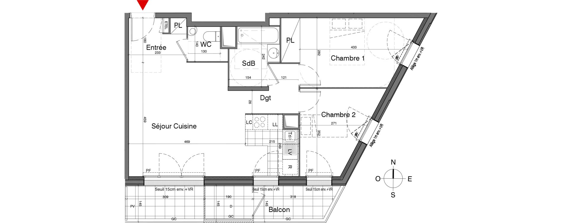 Appartement T3 de 61,50 m2 &agrave; Gennevilliers Village chandon