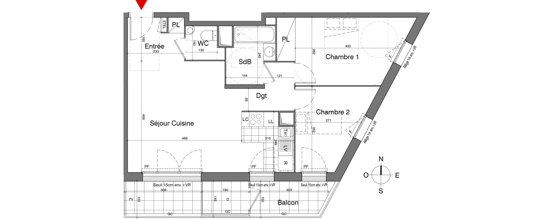 Appartement T3 de 61,50 m2 &agrave; Gennevilliers Village chandon