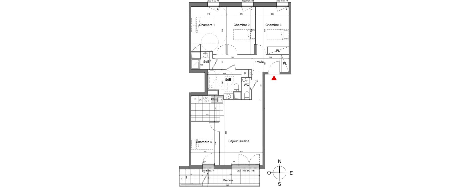 Appartement T5 de 91,00 m2 &agrave; Gennevilliers Village chandon
