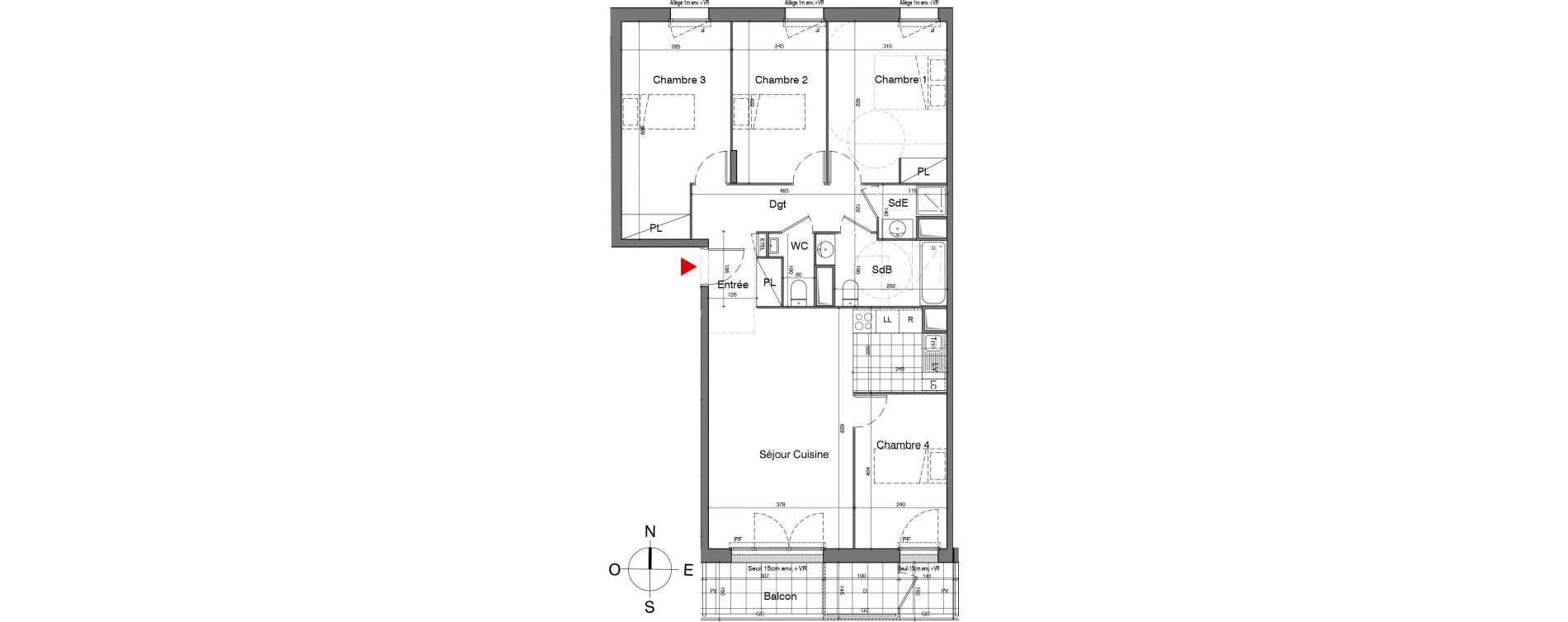 Appartement T5 de 94,70 m2 &agrave; Gennevilliers Village chandon