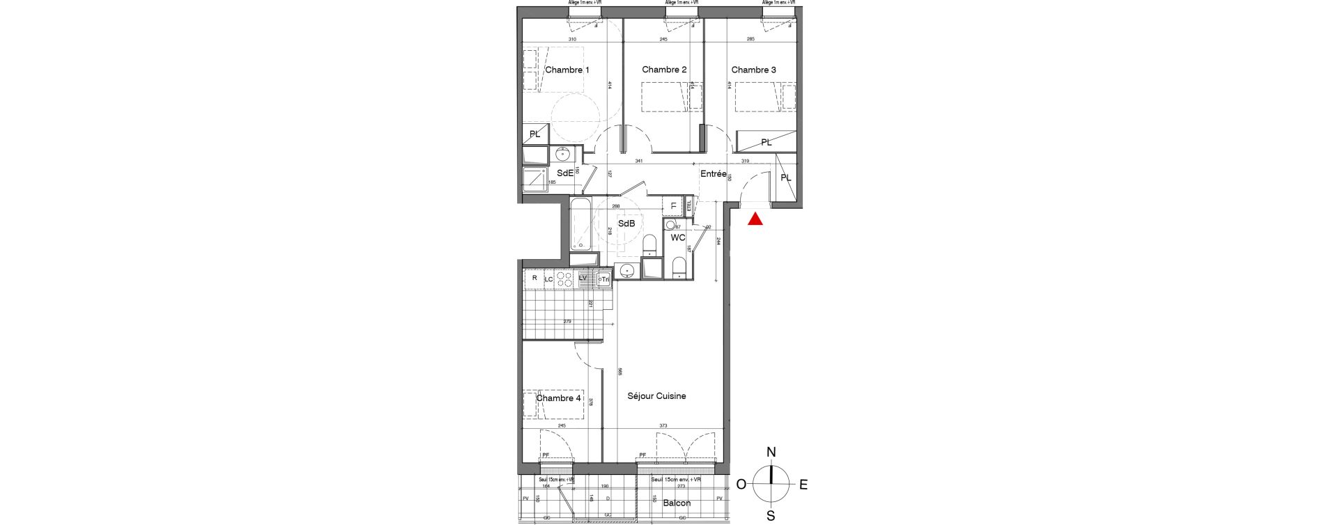 Appartement T5 de 91,00 m2 &agrave; Gennevilliers Village chandon