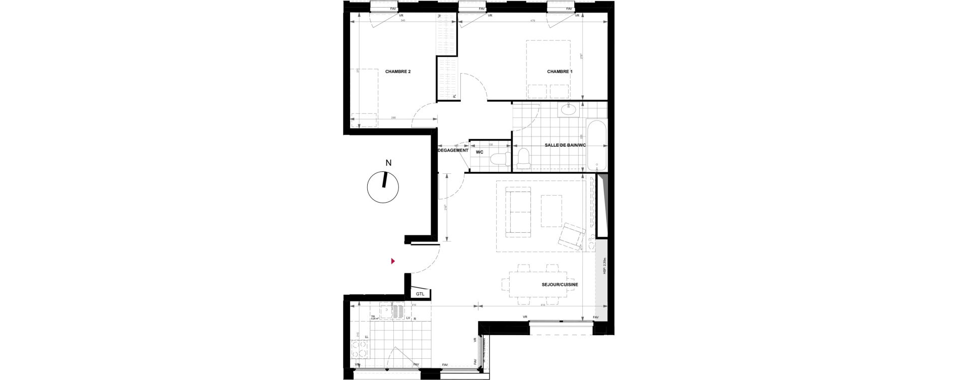 Appartement T3 de 71,30 m2 &agrave; Gennevilliers Village chandon