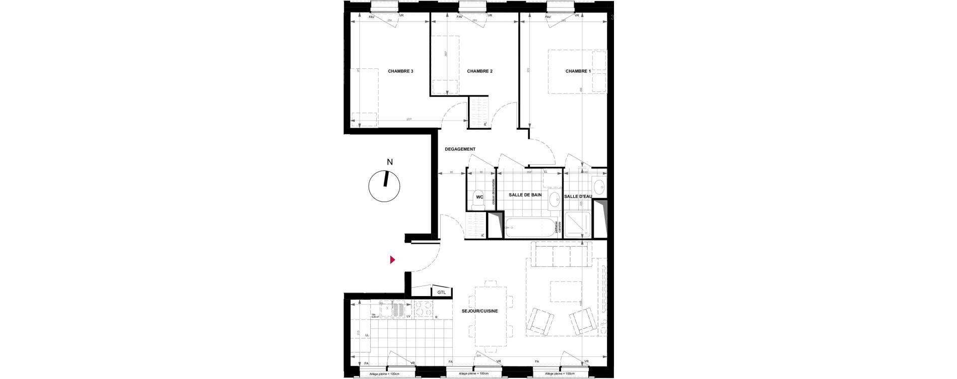 Appartement T4 de 76,90 m2 &agrave; Gennevilliers Village chandon