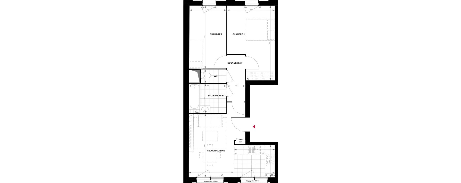 Appartement T3 de 54,30 m2 &agrave; Gennevilliers Village chandon