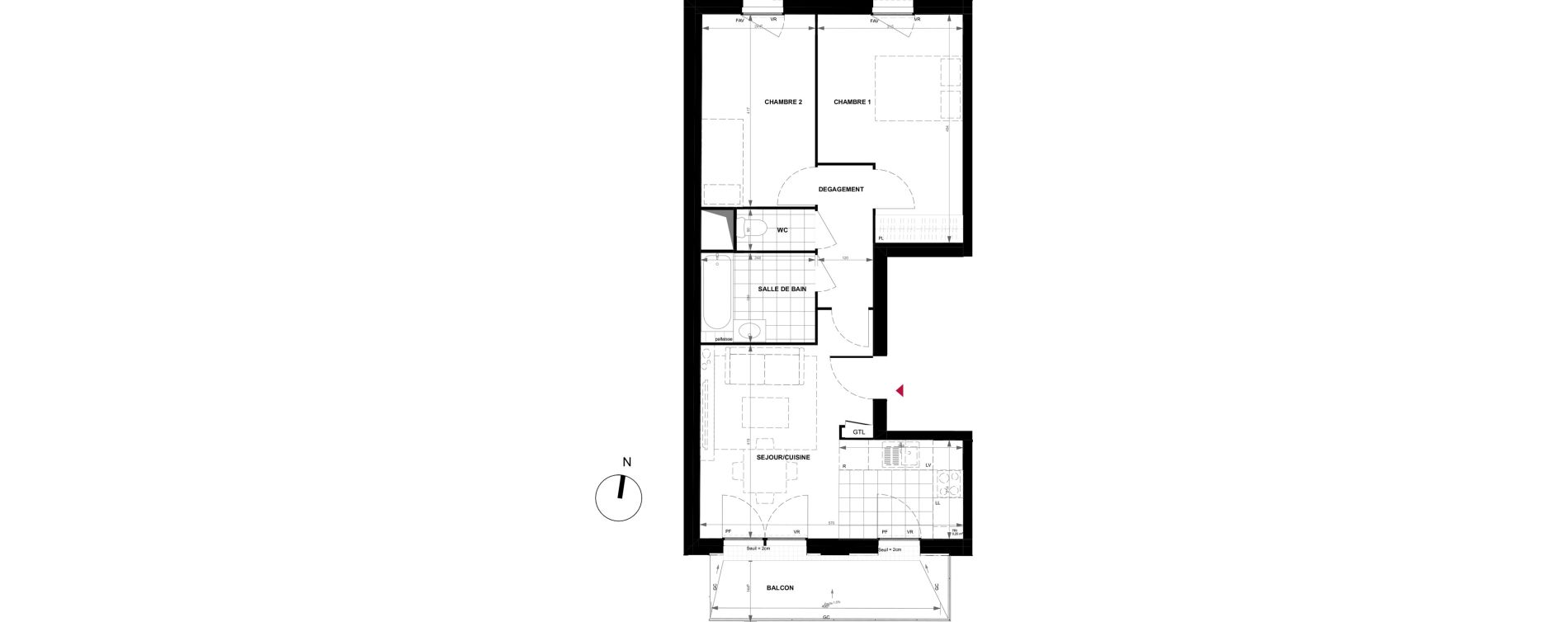 Appartement T3 de 54,10 m2 &agrave; Gennevilliers Village chandon