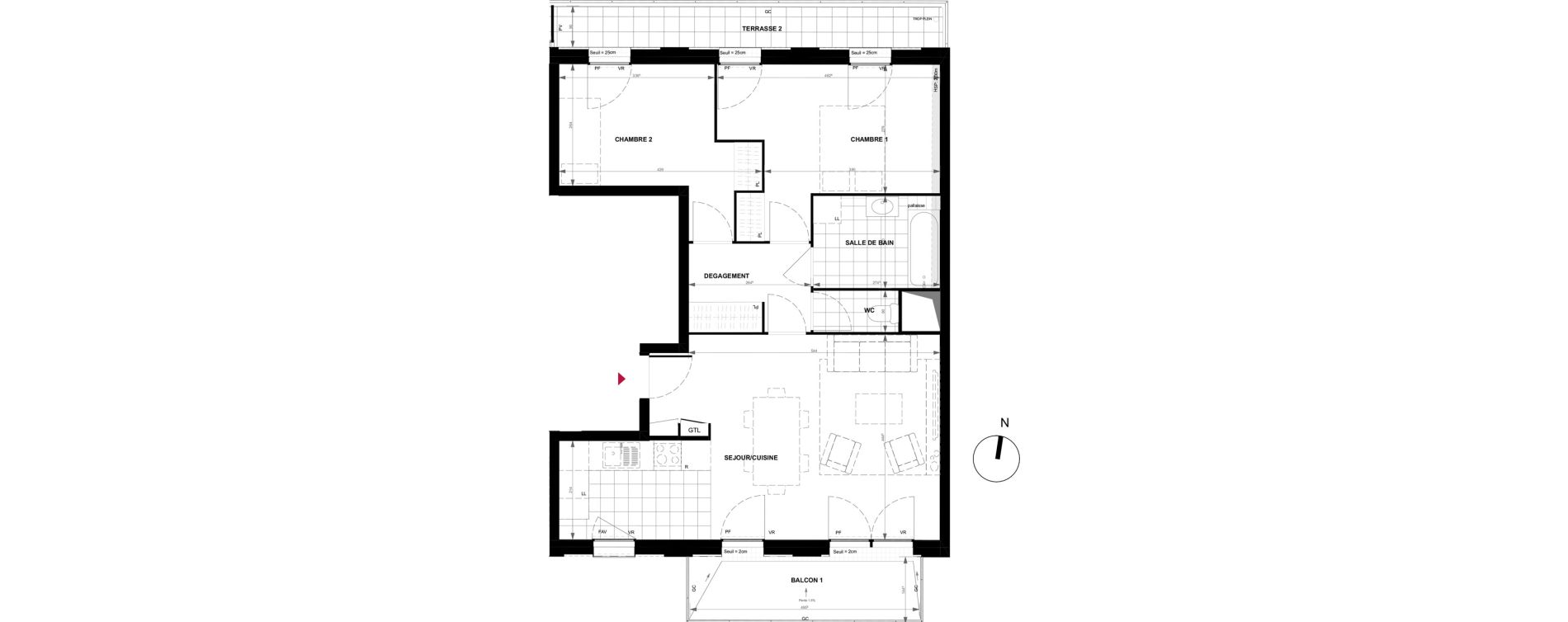 Appartement T3 de 68,40 m2 &agrave; Gennevilliers Village chandon
