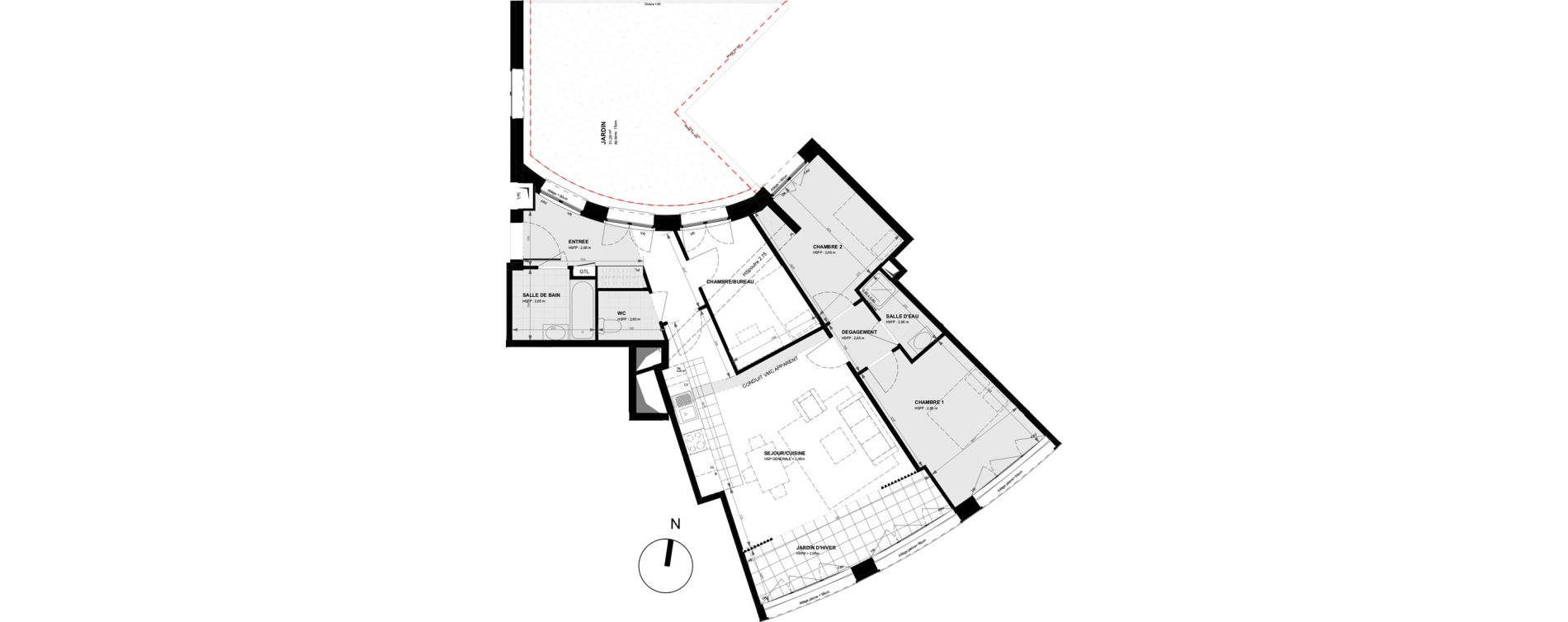 Appartement T4 de 86,60 m2 &agrave; Gennevilliers Village chandon