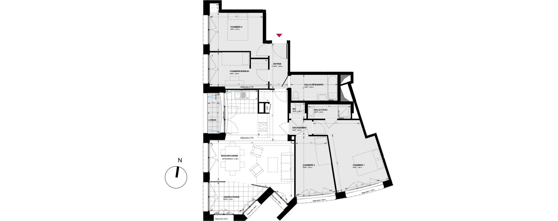 Appartement T5 de 100,60 m2 &agrave; Gennevilliers Village chandon