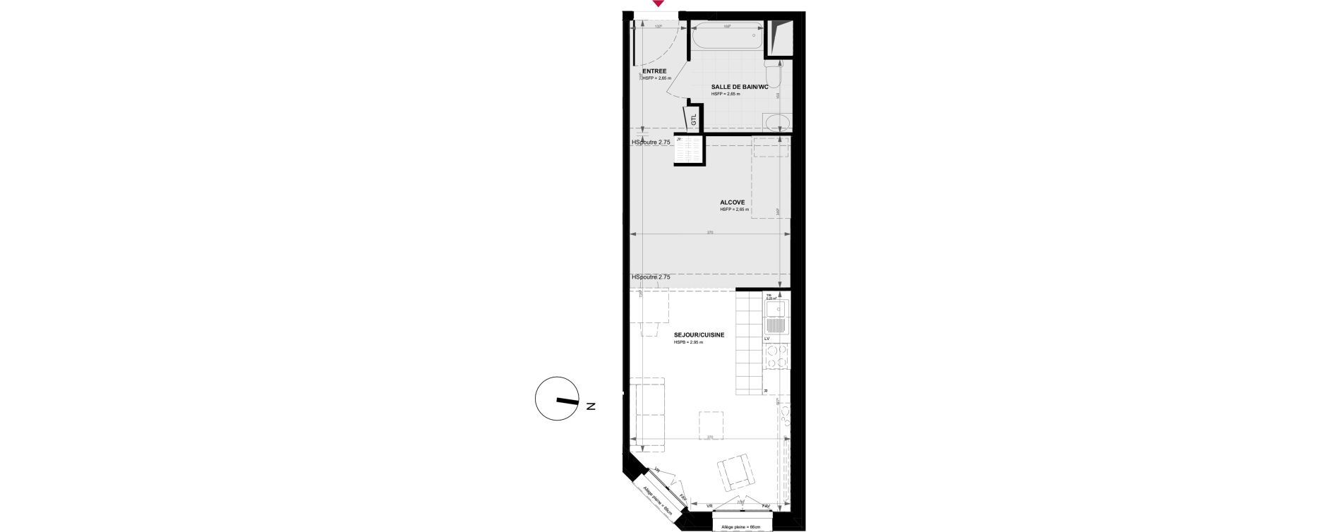 Appartement T1 de 39,80 m2 &agrave; Gennevilliers Village chandon