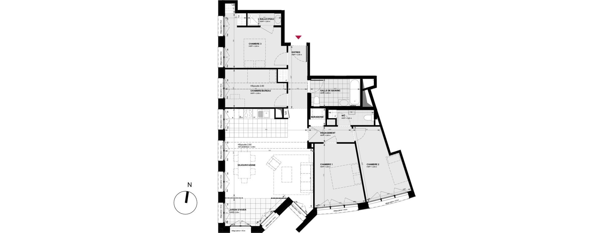 Appartement T5 de 103,10 m2 &agrave; Gennevilliers Village chandon