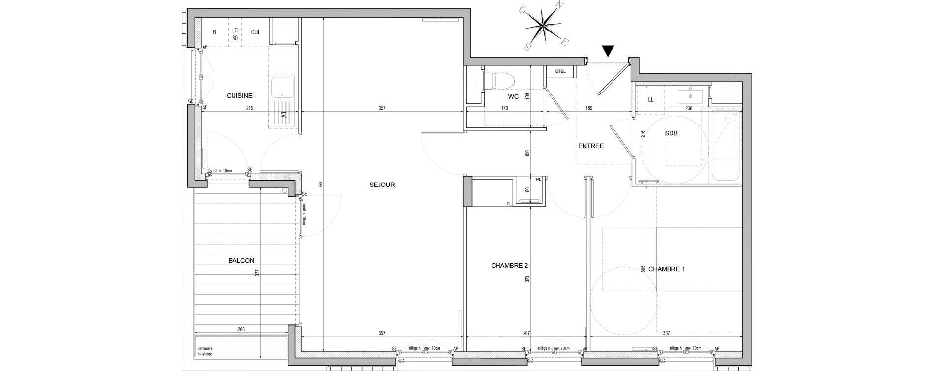 Appartement T3 de 68,83 m2 &agrave; Gennevilliers Les agnettes
