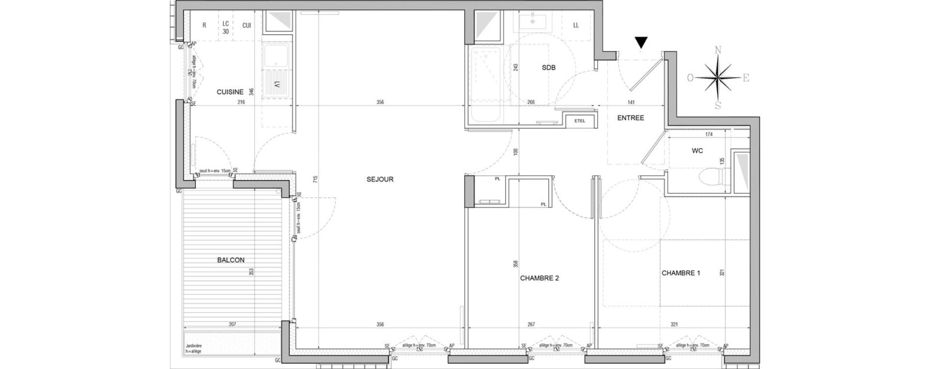 Appartement T3 de 66,00 m2 &agrave; Gennevilliers Les agnettes