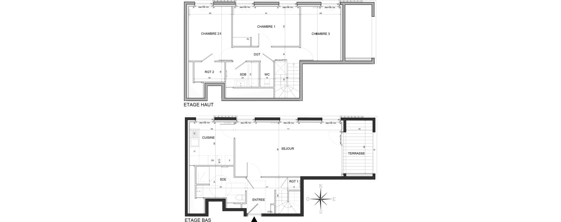 Duplex T4 de 92,50 m2 &agrave; Gennevilliers Les agnettes