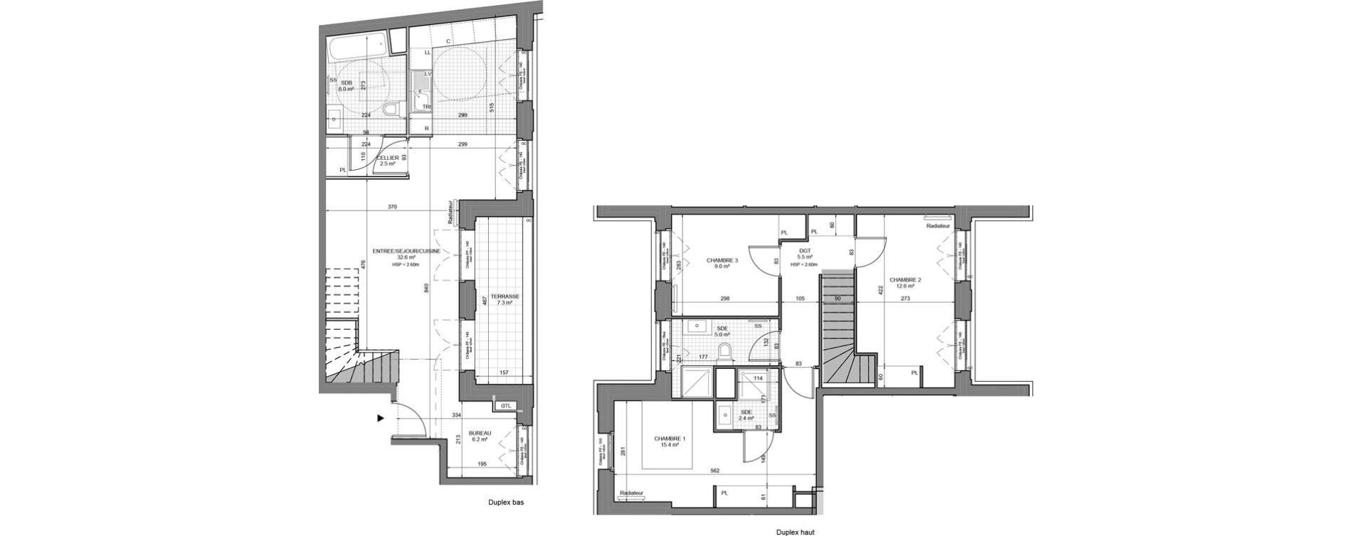 Duplex T4 de 97,10 m2 &agrave; Gennevilliers Sud chanteraines