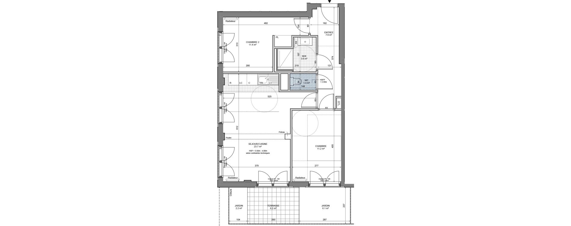 Appartement T3 de 58,80 m2 &agrave; Gennevilliers Sud chanteraines