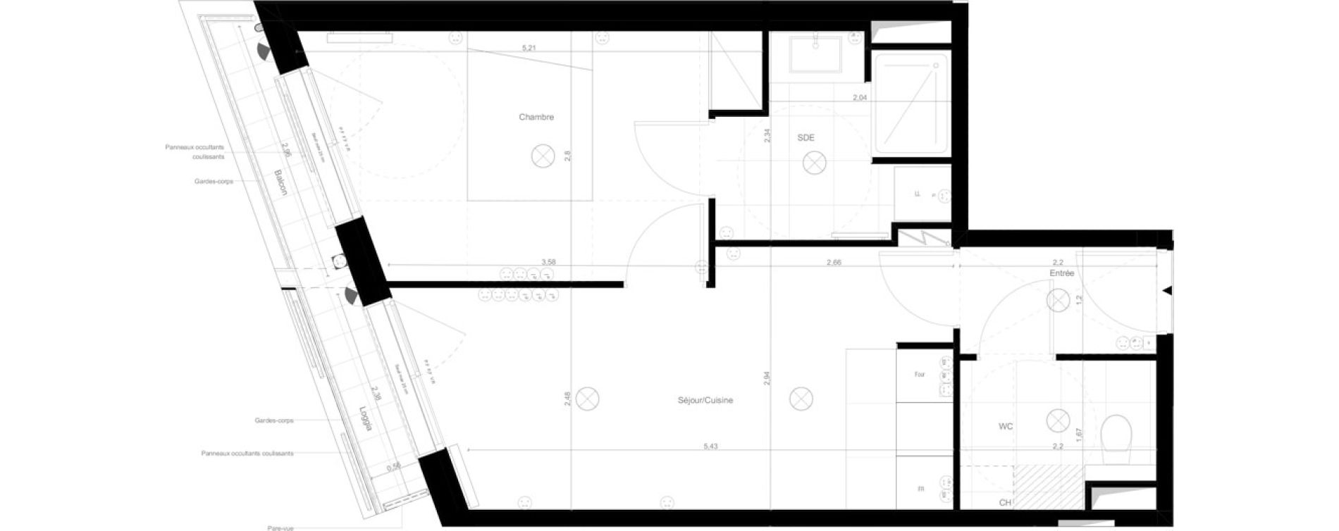 Appartement T2 de 39,16 m2 &agrave; Issy-Les-Moulineaux Les hauts d issy