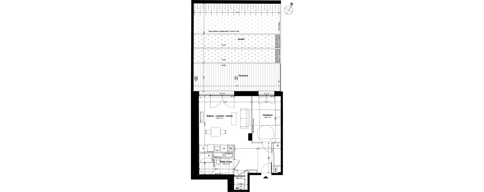 Appartement T2 de 50,50 m2 &agrave; Issy-Les-Moulineaux Les hauts d issy