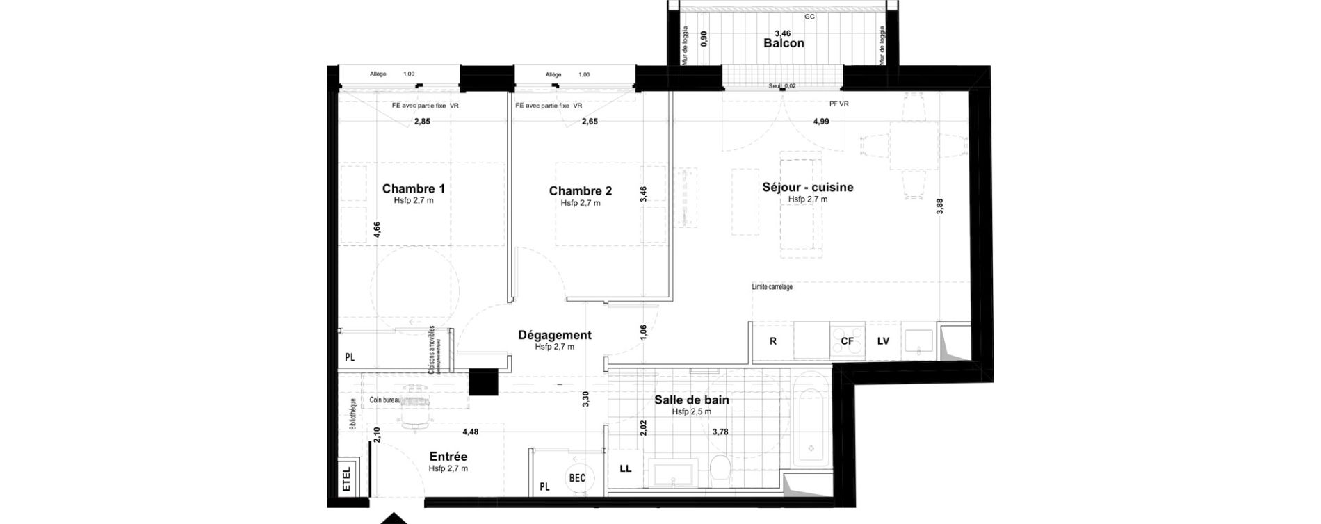 Appartement T3 de 63,90 m2 &agrave; Issy-Les-Moulineaux Les hauts d issy