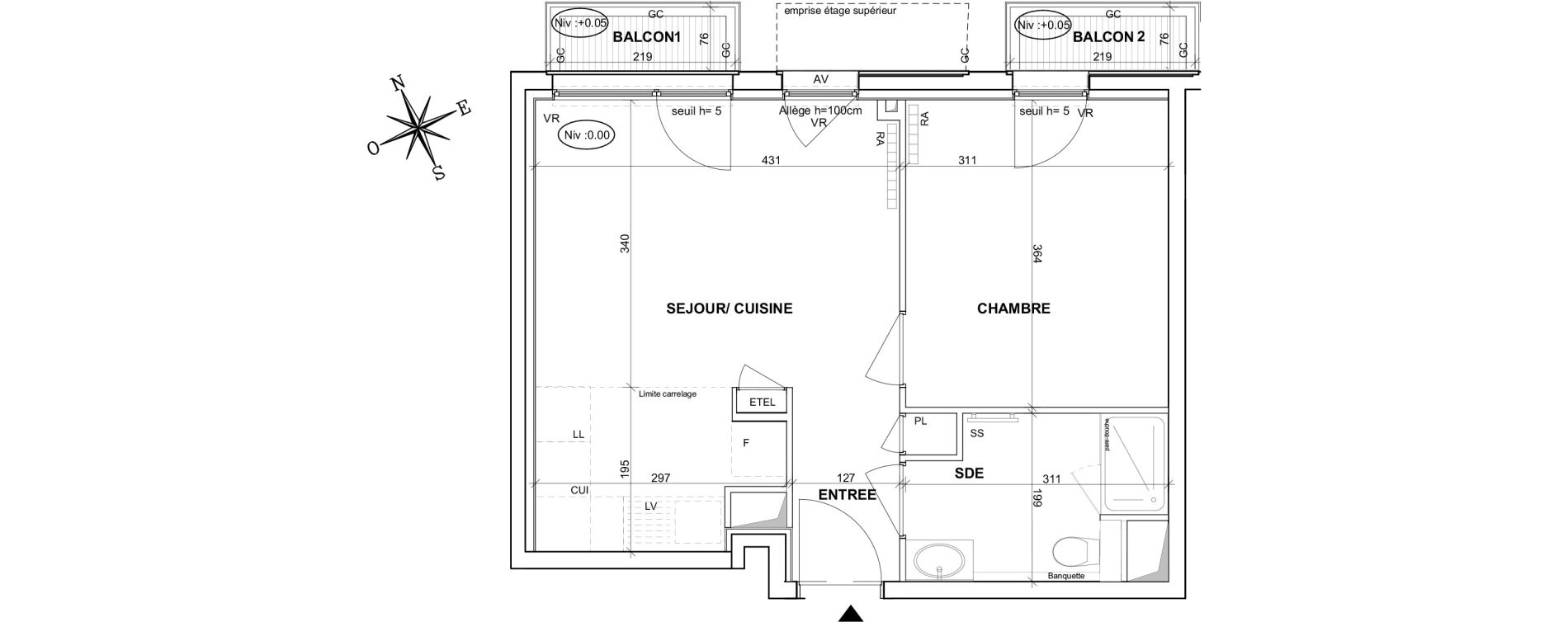 Appartement T2 de 39,34 m2 &agrave; Issy-Les-Moulineaux Centre