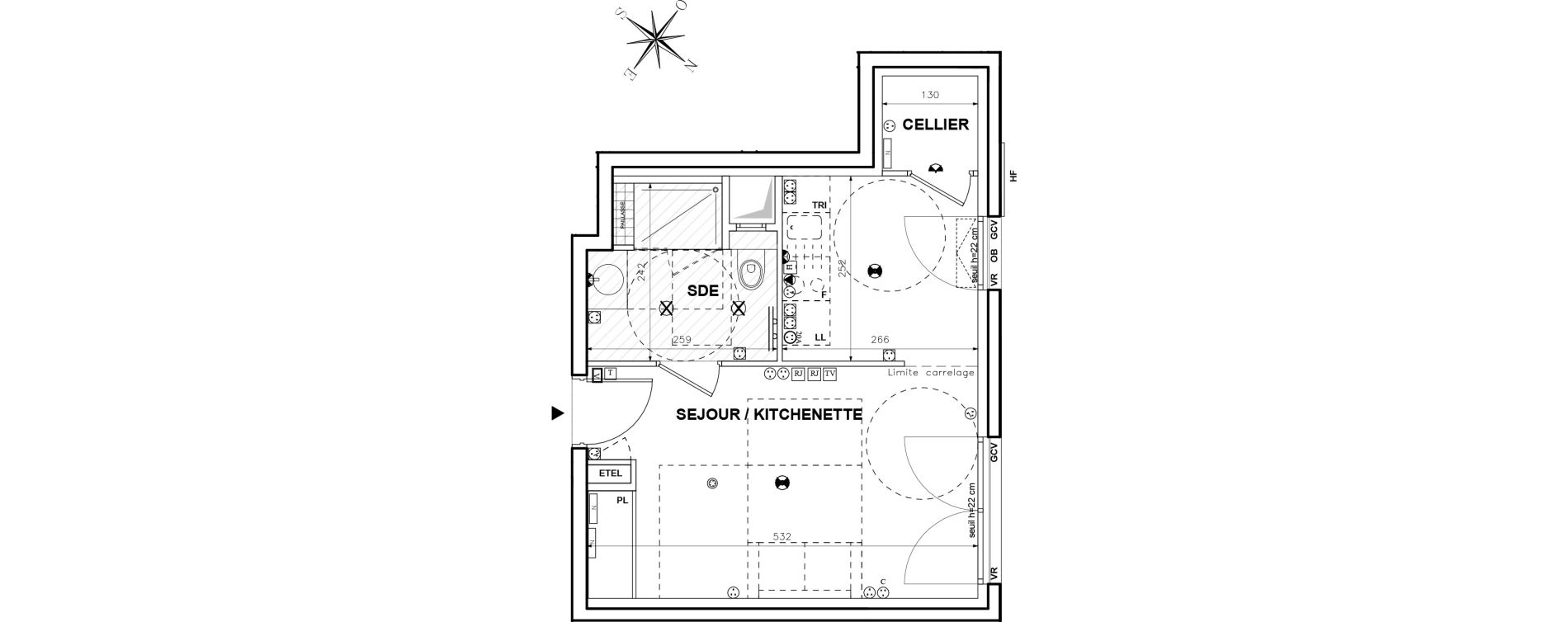 Appartement T1 de 30,21 m2 &agrave; Issy-Les-Moulineaux Centre