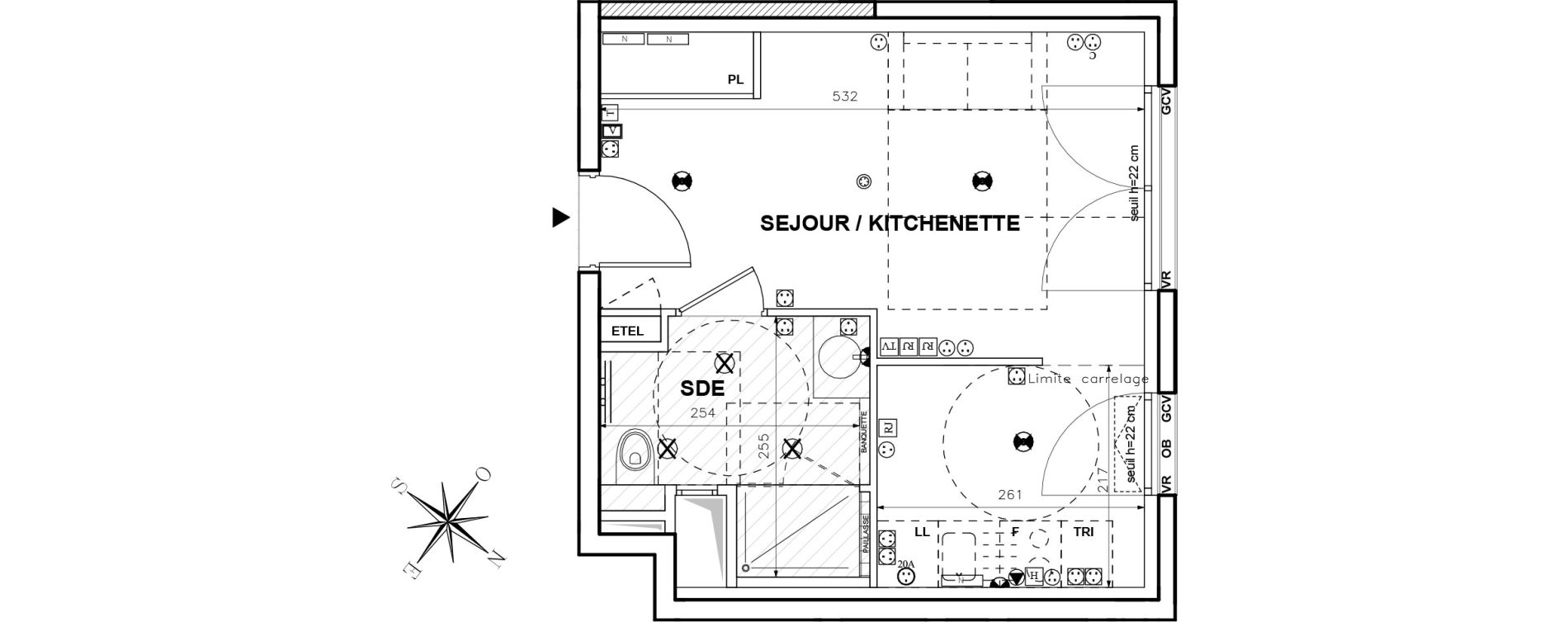 Appartement T1 de 26,62 m2 &agrave; Issy-Les-Moulineaux Centre