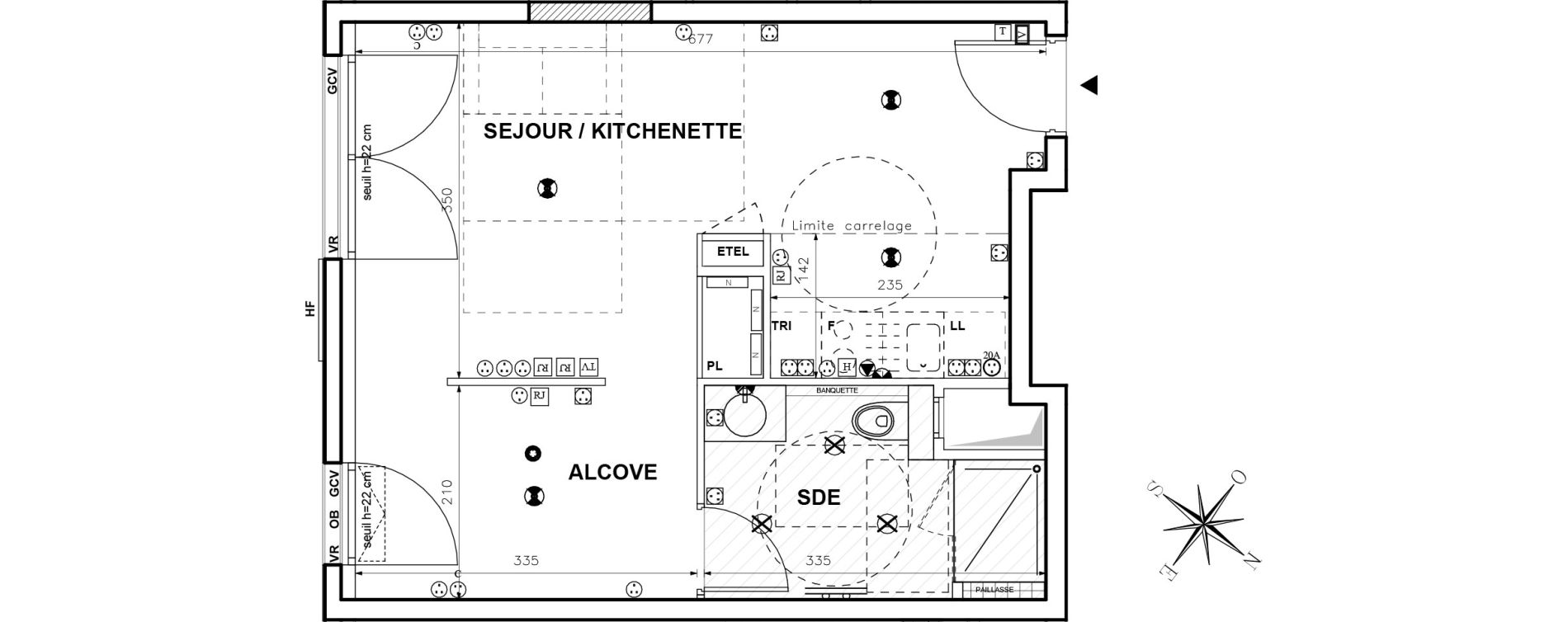 Appartement T1 de 35,77 m2 &agrave; Issy-Les-Moulineaux Centre