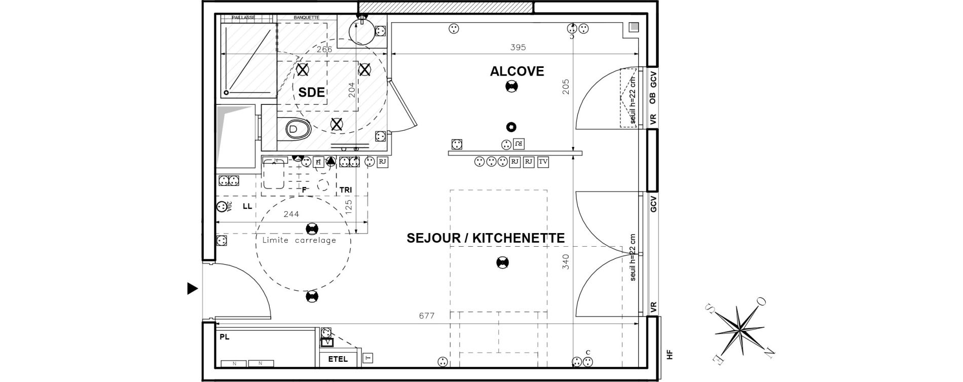 Appartement T1 de 35,79 m2 &agrave; Issy-Les-Moulineaux Centre