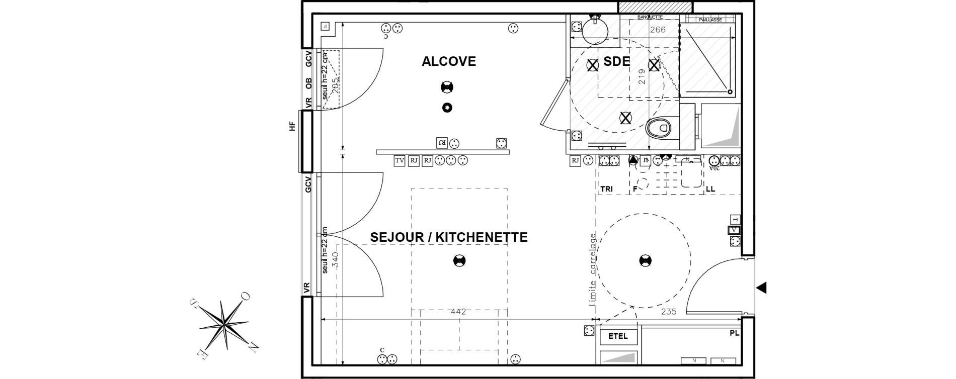 Appartement T1 de 35,77 m2 &agrave; Issy-Les-Moulineaux Centre