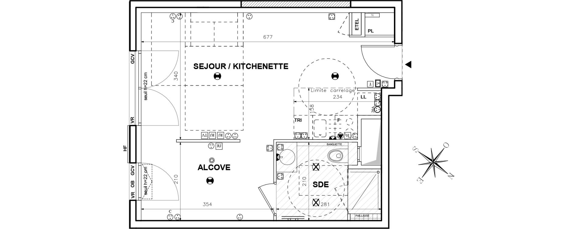 Appartement T1 de 34,58 m2 &agrave; Issy-Les-Moulineaux Centre
