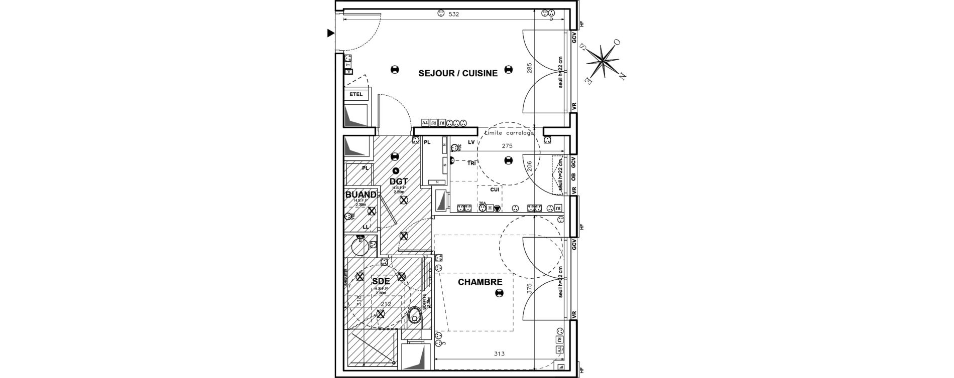 Appartement T2 de 42,47 m2 &agrave; Issy-Les-Moulineaux Centre