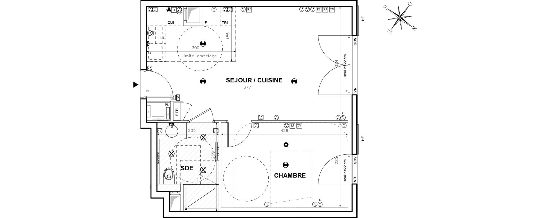 Appartement T2 de 42,89 m2 &agrave; Issy-Les-Moulineaux Centre