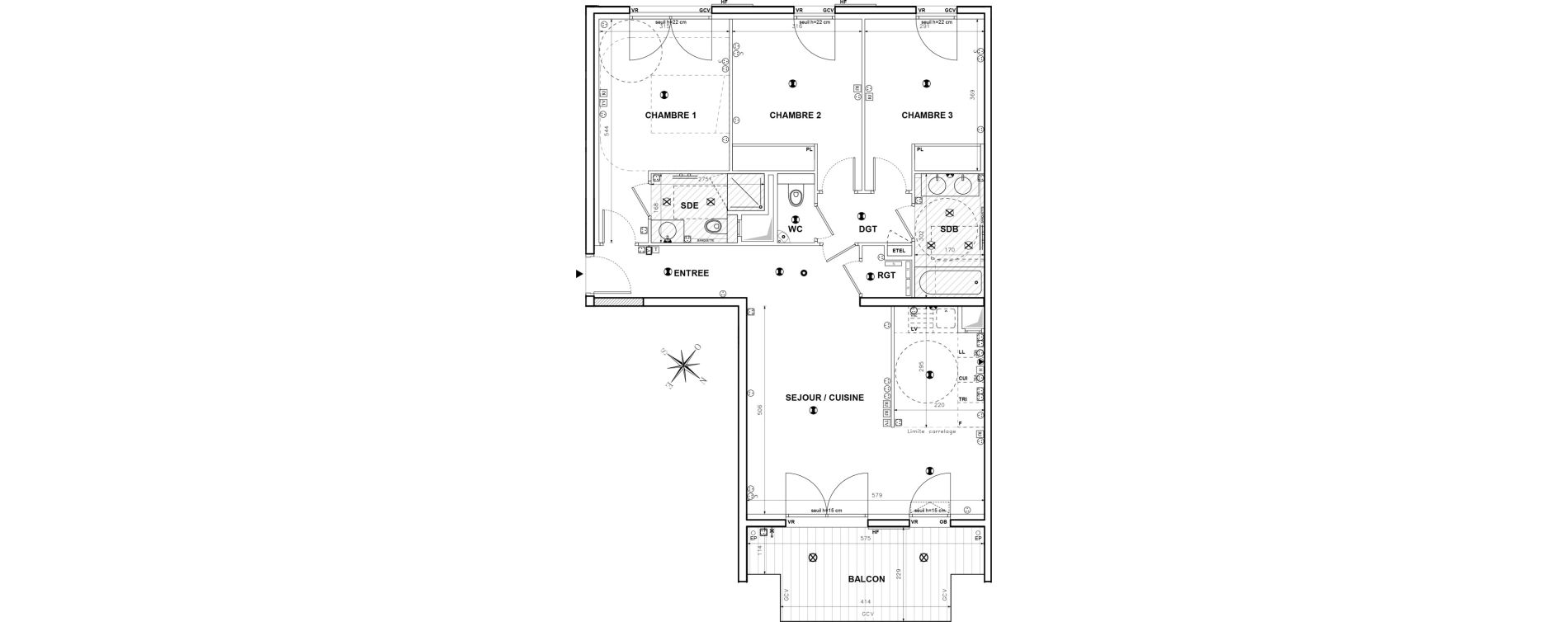 Appartement T4 de 88,97 m2 &agrave; Issy-Les-Moulineaux Centre