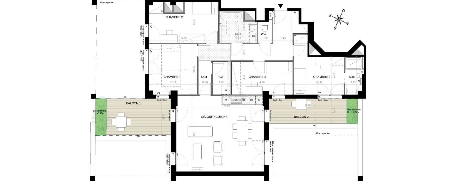 Appartement T5 de 112,60 m2 &agrave; Issy-Les-Moulineaux L&eacute;on blum