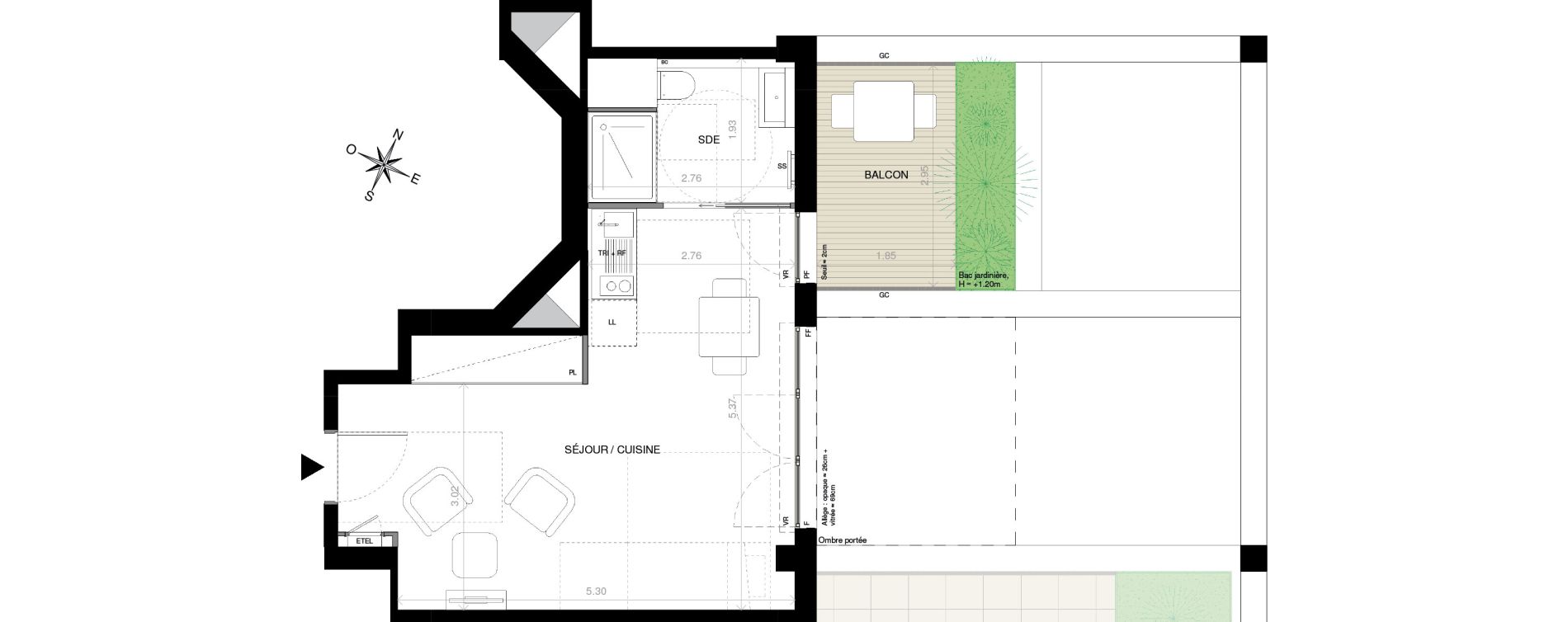 Appartement T1 de 30,10 m2 &agrave; Issy-Les-Moulineaux L&eacute;on blum