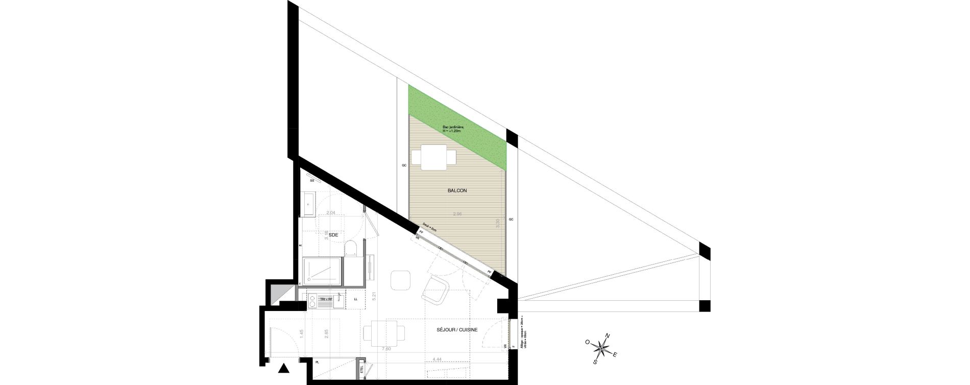 Appartement T1 de 30,80 m2 &agrave; Issy-Les-Moulineaux L&eacute;on blum