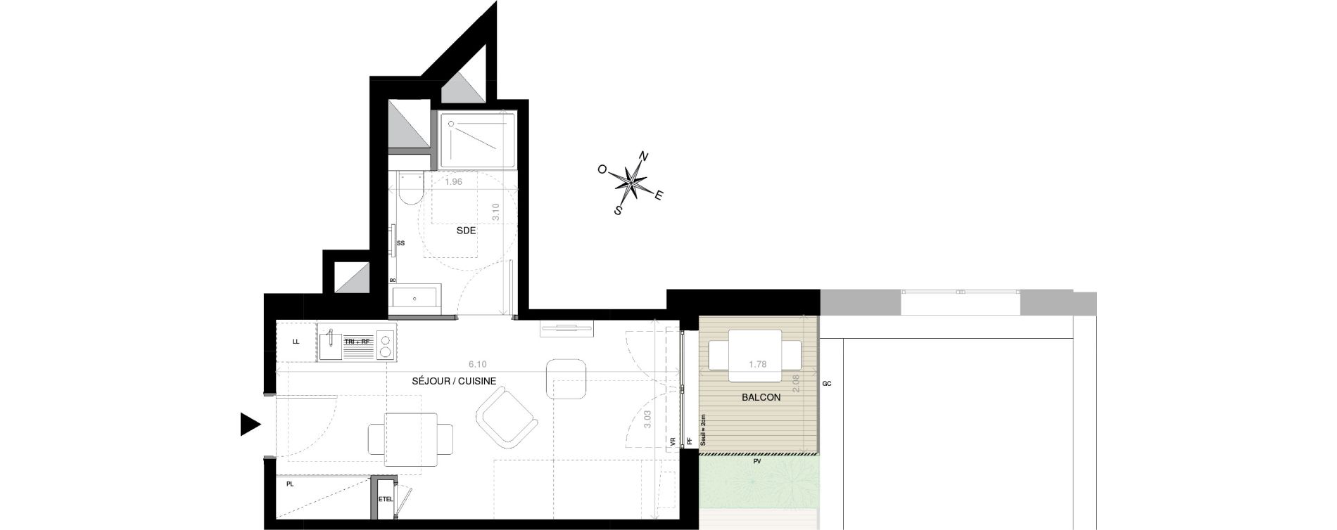 Appartement T1 de 23,60 m2 &agrave; Issy-Les-Moulineaux L&eacute;on blum