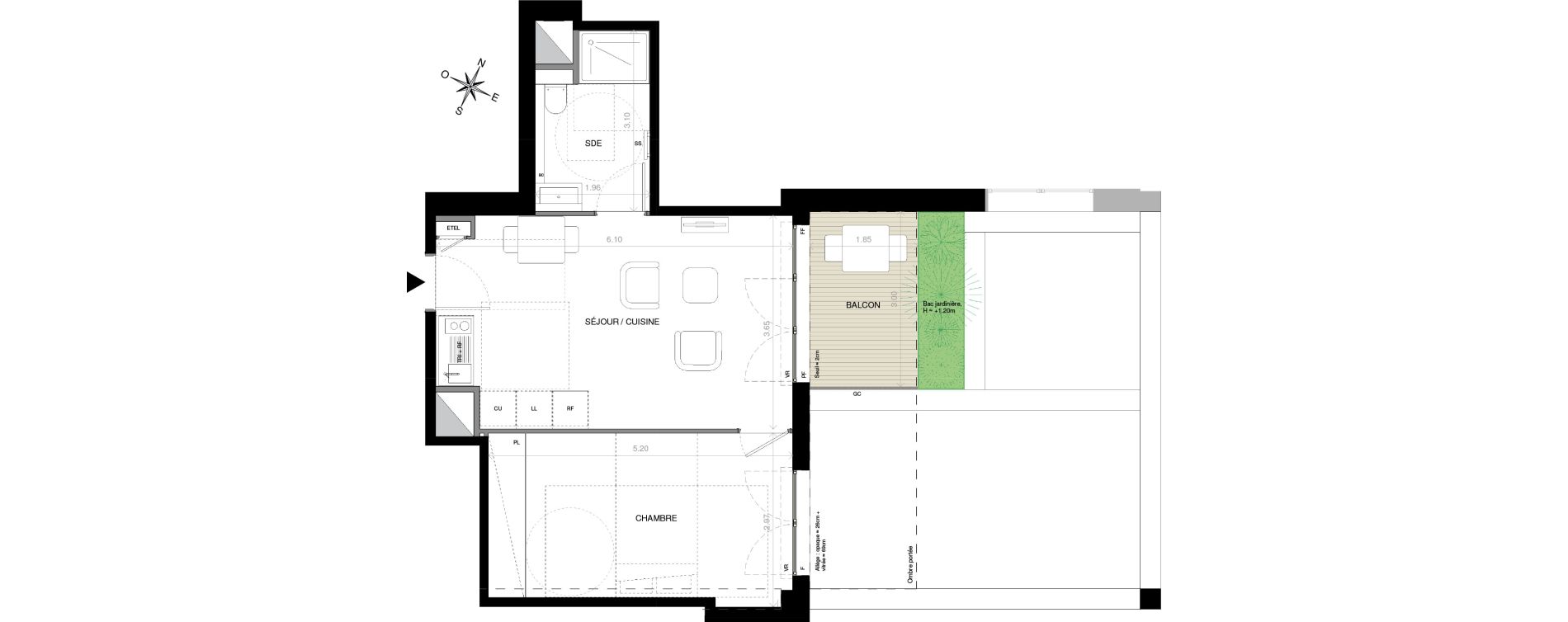 Appartement T2 de 41,70 m2 &agrave; Issy-Les-Moulineaux L&eacute;on blum