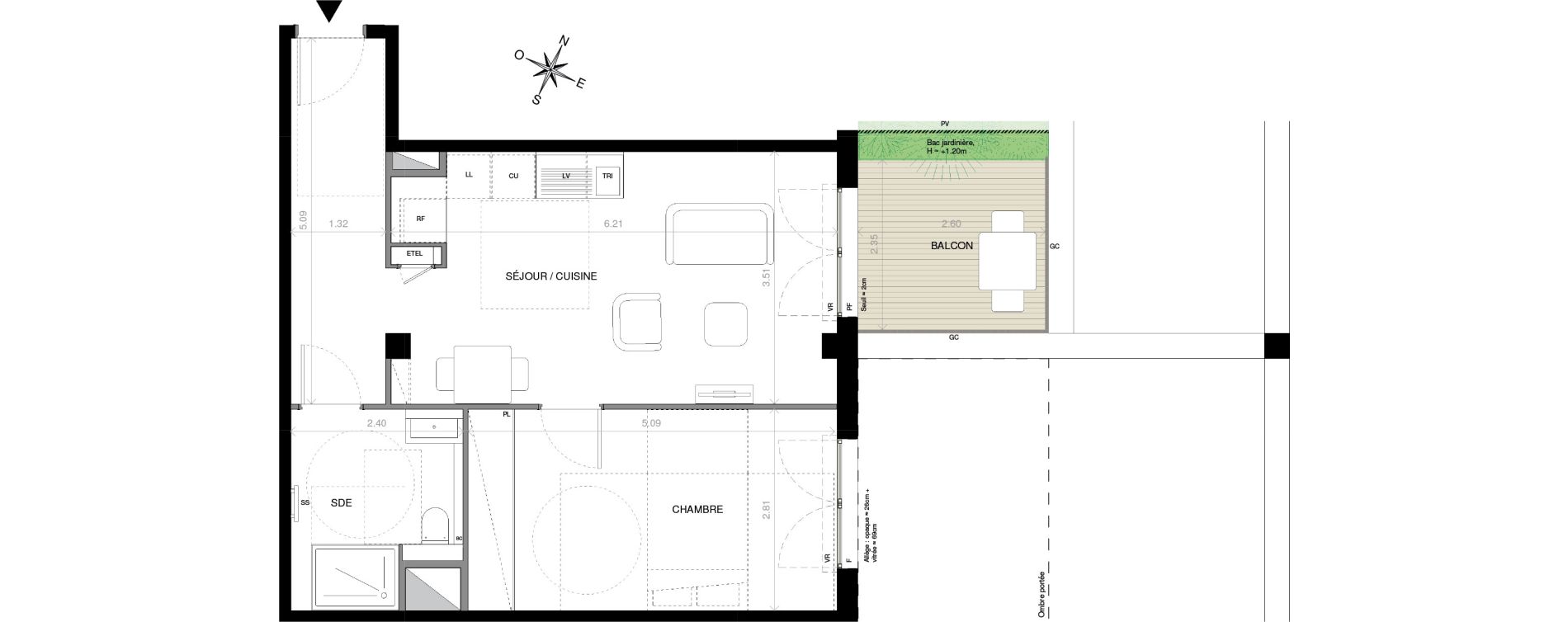 Appartement T2 de 48,20 m2 &agrave; Issy-Les-Moulineaux L&eacute;on blum