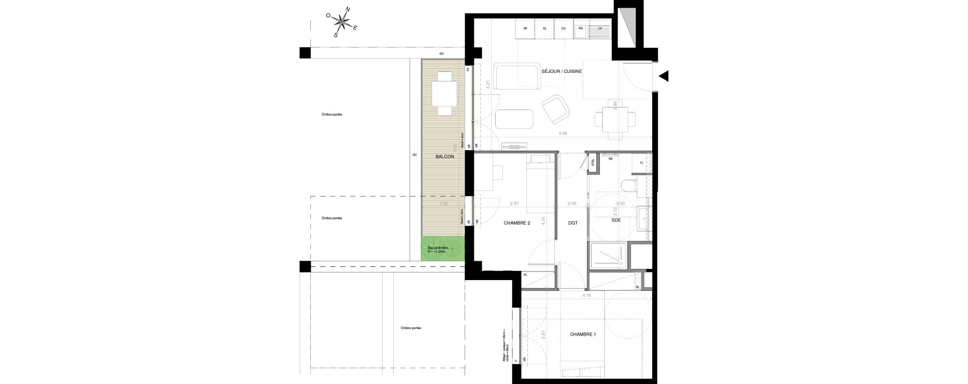 Appartement T3 de 55,00 m2 &agrave; Issy-Les-Moulineaux L&eacute;on blum