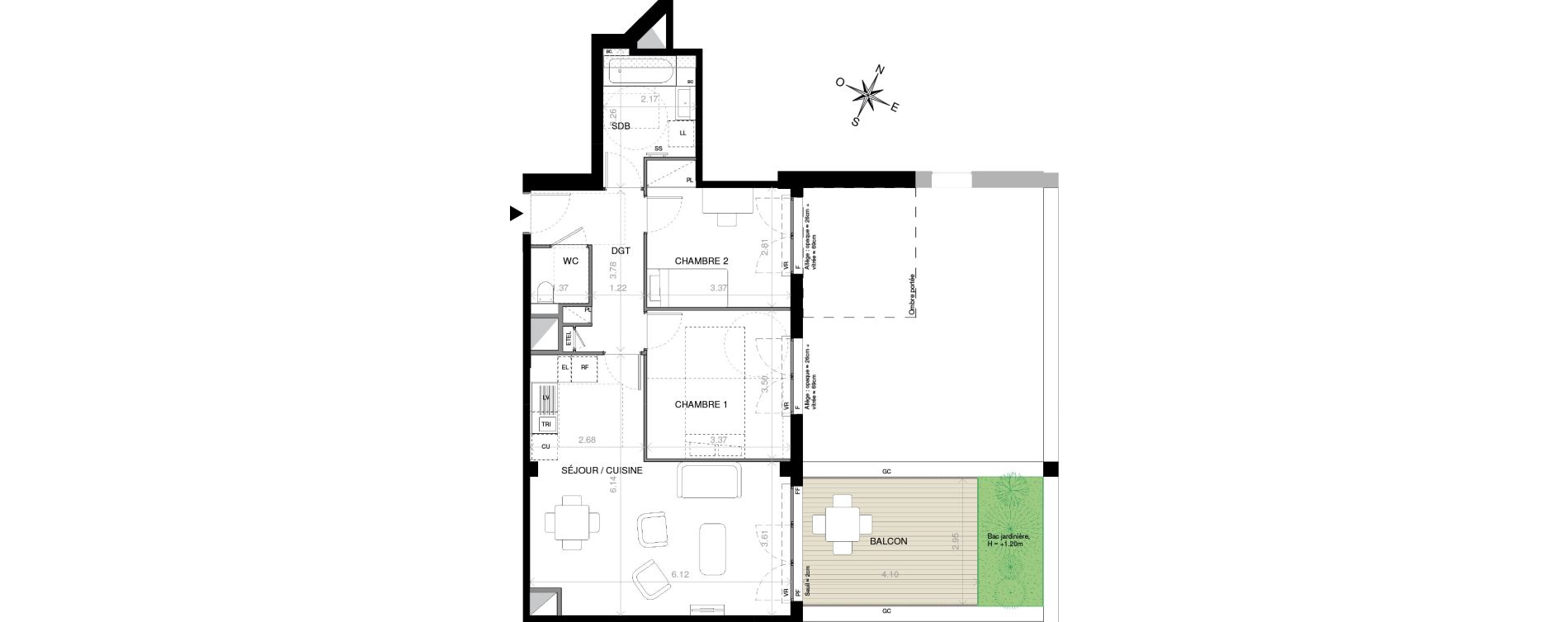 Appartement T3 de 65,00 m2 &agrave; Issy-Les-Moulineaux L&eacute;on blum