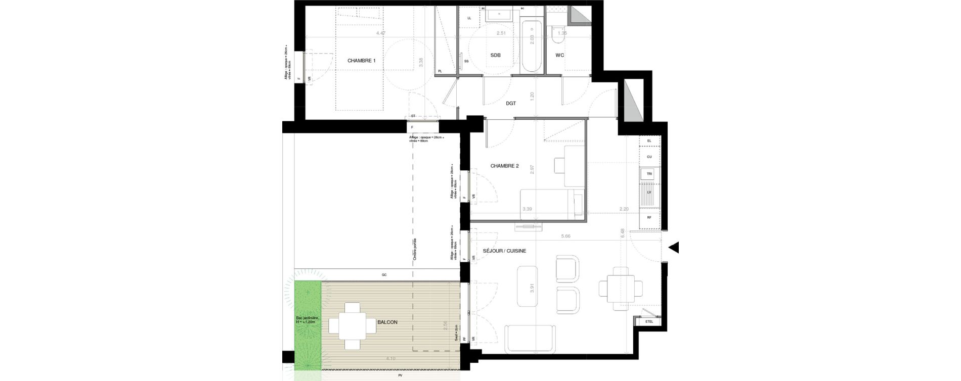 Appartement T3 de 64,70 m2 &agrave; Issy-Les-Moulineaux L&eacute;on blum