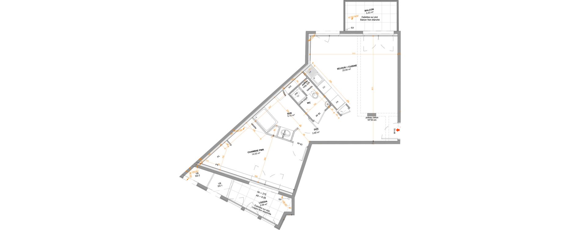 Appartement T2 de 51,48 m2 &agrave; Issy-Les-Moulineaux Parc henri barbusse