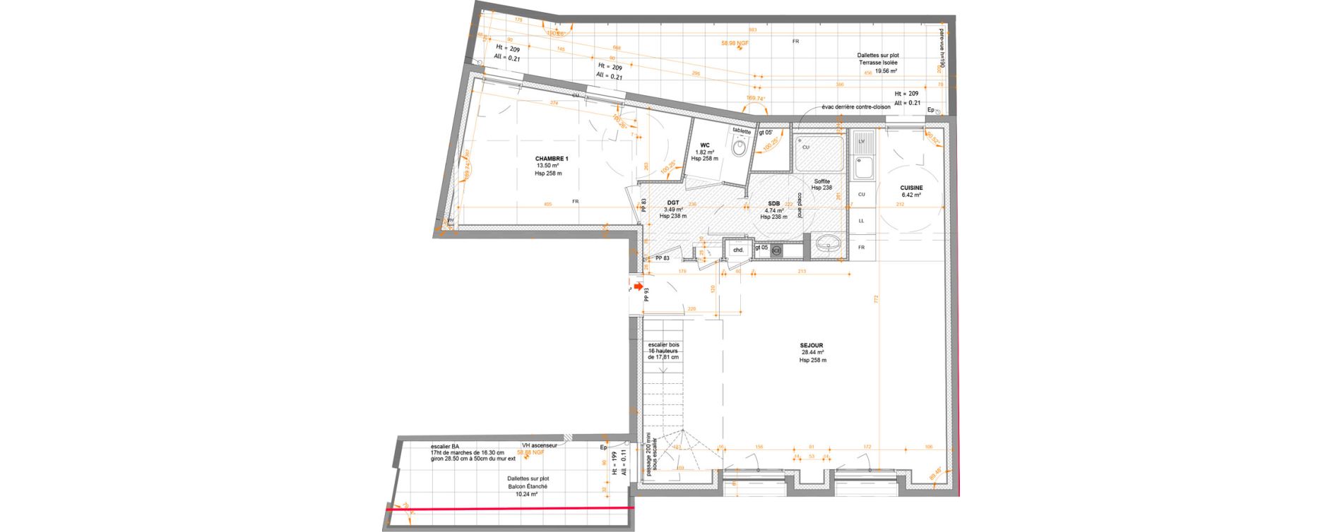 Duplex T4 de 105,34 m2 &agrave; Issy-Les-Moulineaux Parc henri barbusse